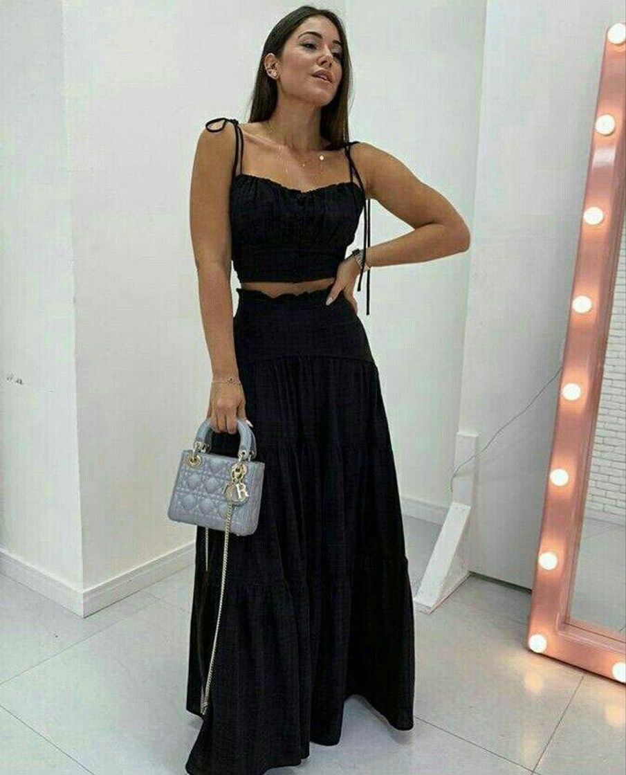 Social Saia longa preta 🖤