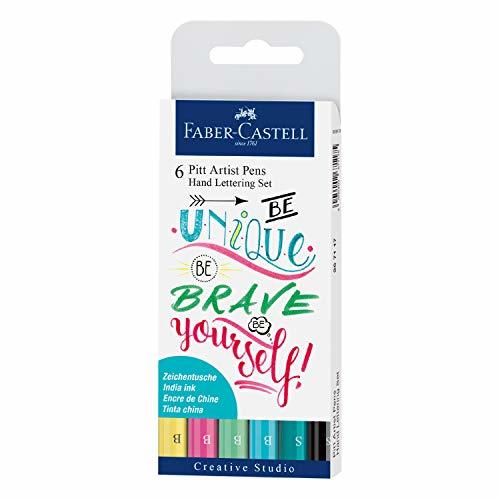 Social Faber-Castell 267118 - Estuche con 6 Pitt Artist Pen Hand Lettering