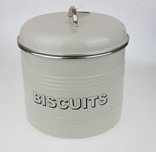 Place Home Sweet Home Vintage Gloss Olive Tin Retro Biscuits Canister Biscuit Tin