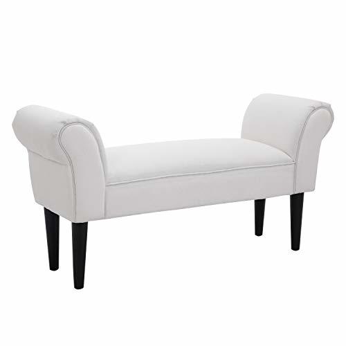 Social HOMCOM Taburete Pie de Cama Banqueta con Brazos Tapizada Tipo Banco de