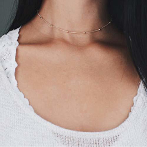 Social SHANGHAIXIAOTONG Boho Mujer Gargantilla Oro Cadena de Plata Estrella Gargantilla Collar collana