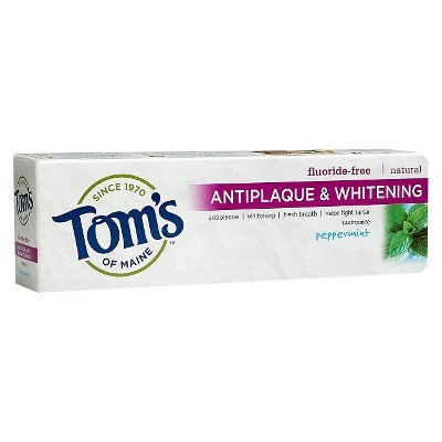 Lugar Tom's of Maine Antiplaque and Whitening Fluoride-Free Toothpaste, Peppermint, 5.5 Ounce