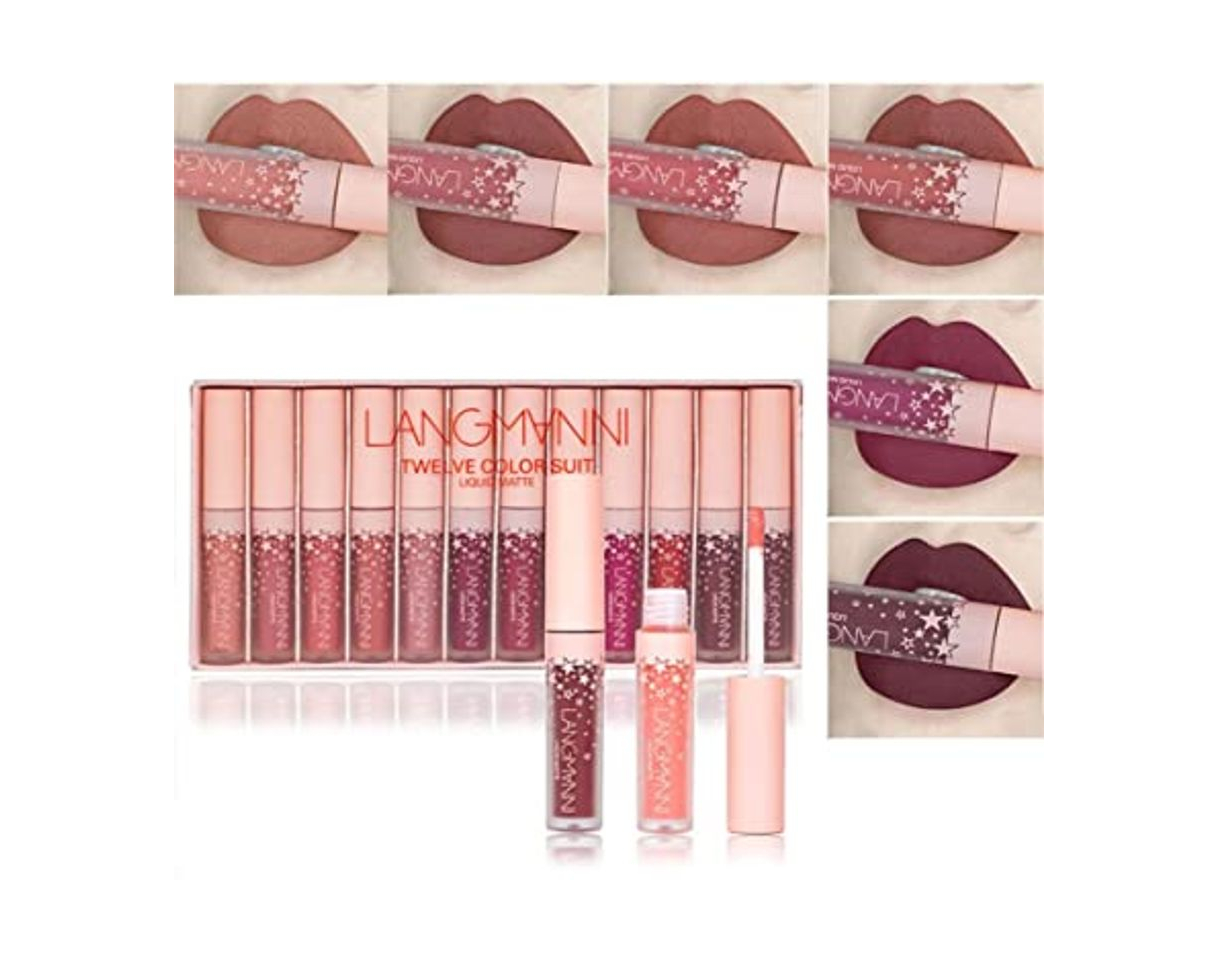 Social Ownest 6 Colores Mate Lápiz Labial Líquido Lápiz Labial Brillo Impermeable Larga