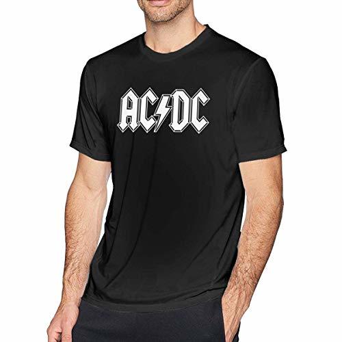 Moda MYHL Stickers-ACDC Men's Casual Fashion T-Shirt Short Sleeve Shirts