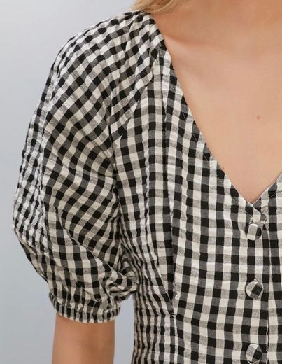 Tiffany cotton seersucker blouse