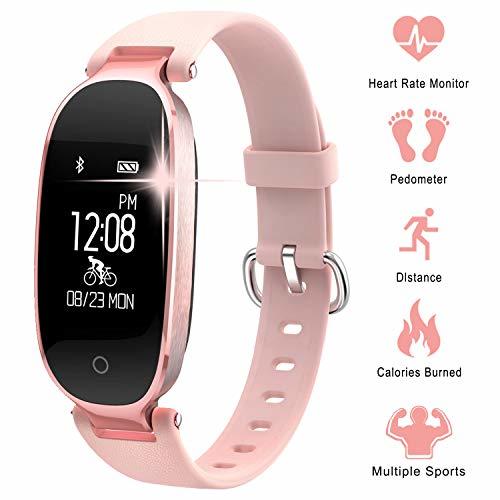 Electrónica Pulsera Monitor de Actividad Pulsómetro y Podómetro para Mujeres Impermeable IP67, con