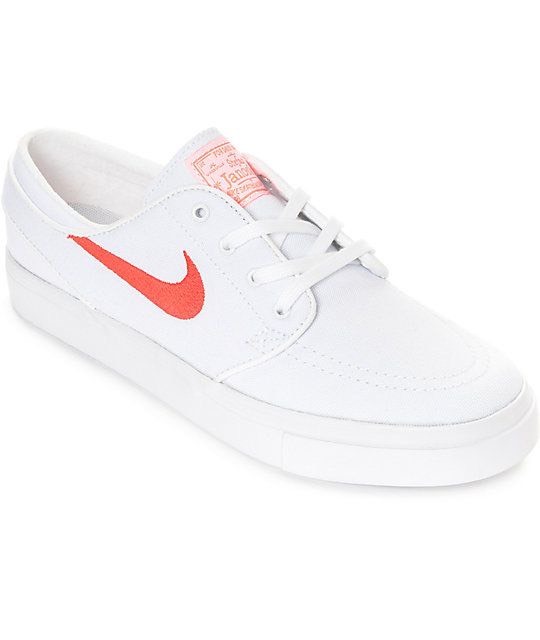 Moda Nike SB Janoski White & Air Max Orange Canvas Skate Shoes