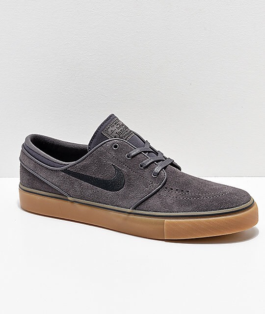 Moda Nike SB Janoski Suede Thunder Grey & Gum Skate Shoes