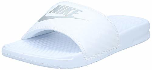 Moda Nike Benassi Just Do It, Chanclas para Mujer, Blanco