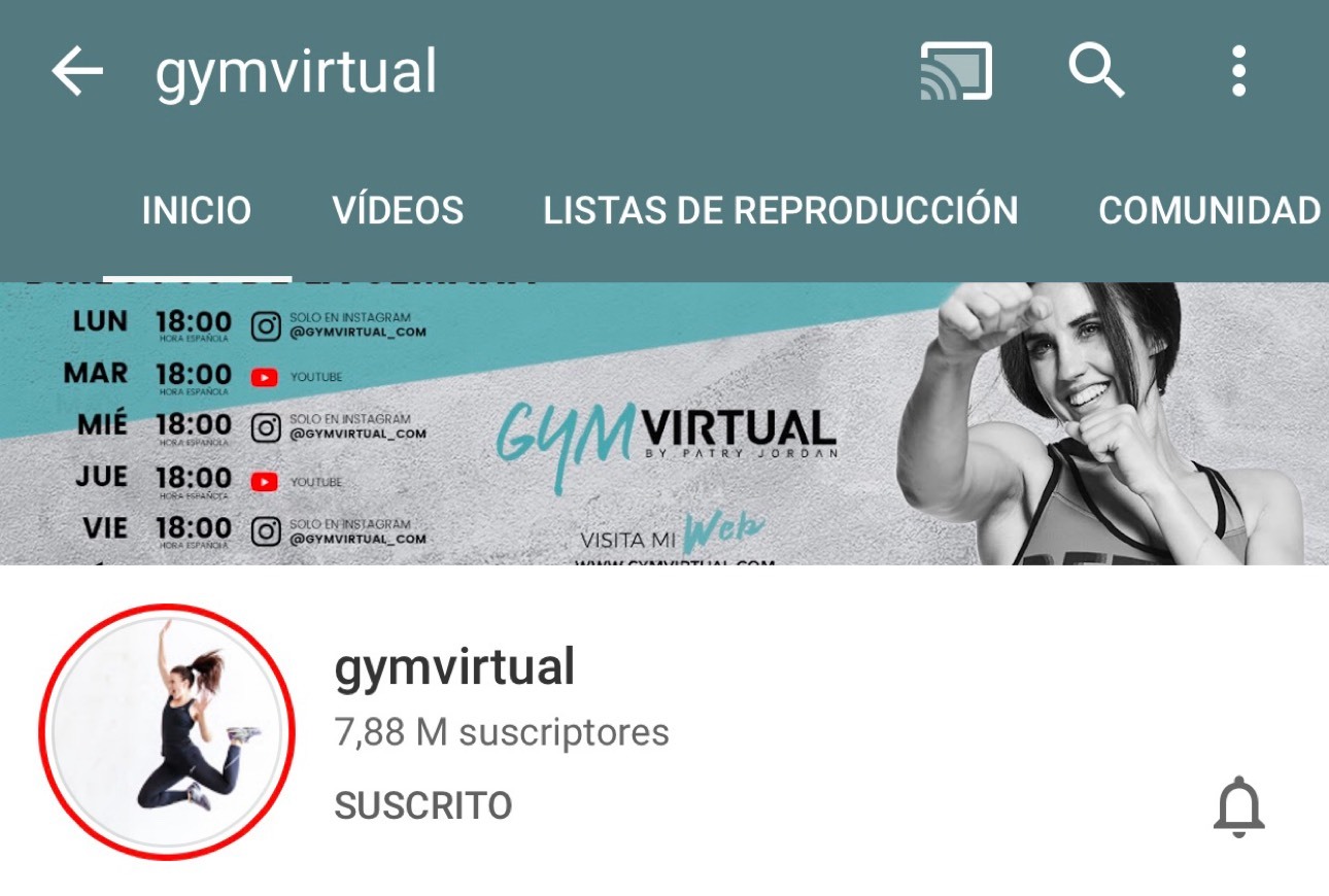 Fashion Canal de YouTube: Gym Virtual by Patry Jordan