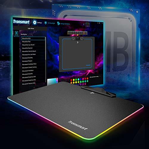 Social Tronsmart RGB Alfombrilla de Ratón de Juego Gaming 385mm x 310mm x