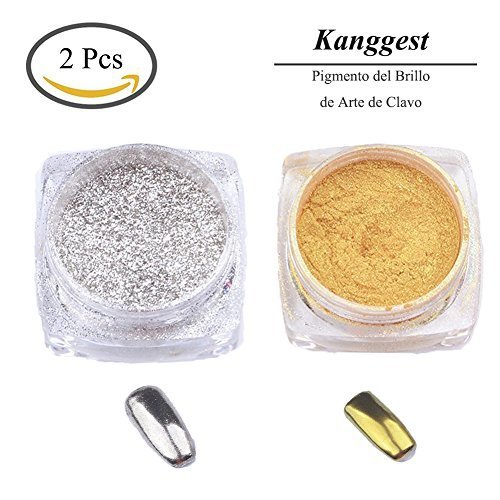 Lugares Kanggest. 2Pcs Pigmento del Brillo de Arte de Clavo Efecto Espejo Brillante