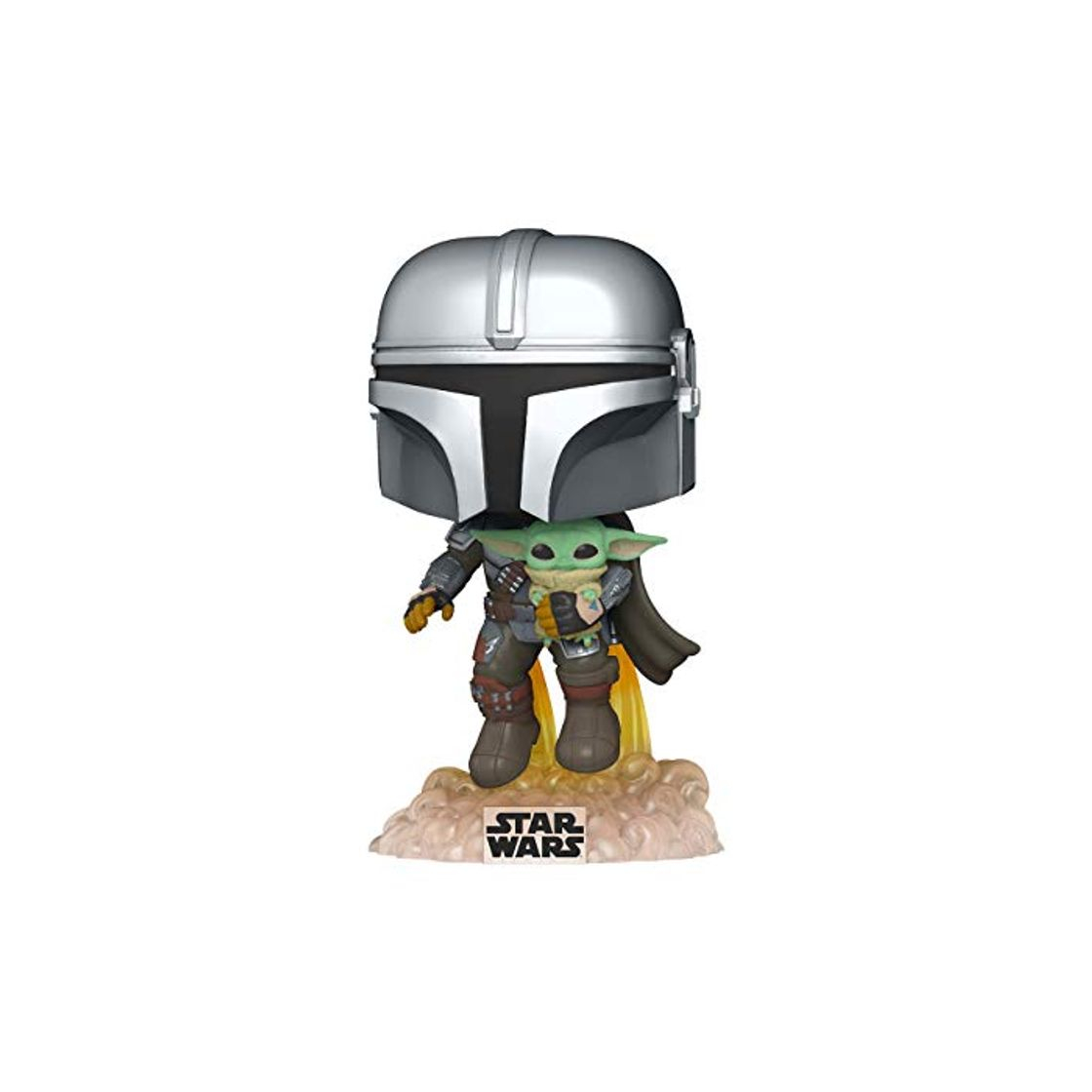 Product Funko- Pop Star Wars: The Mandalorian-Mando Flying w/Jet Pack Figura Coleccionable, Multicolor