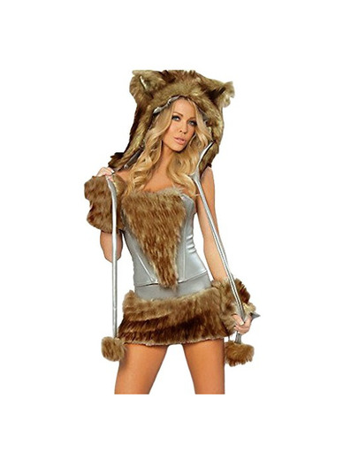 COMVIP Mujeres Disfraz de animal atractivo de Halloween del gato de Cosplay