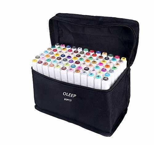 OLEEP 80 Colores Art Markers Rotulador permanente de graffiti con doble punta