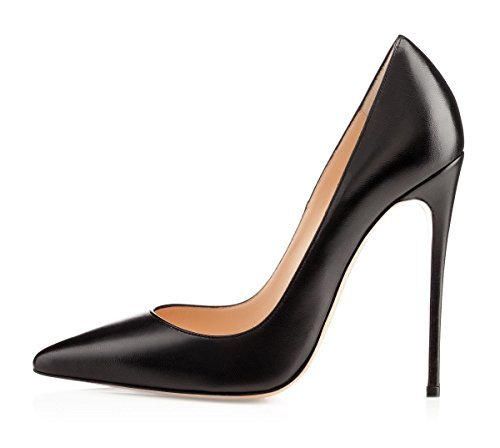 EDEFS Mujer Verano Zapatos De Tacon De Punta Elegantes Estiletes Zapatos Negro