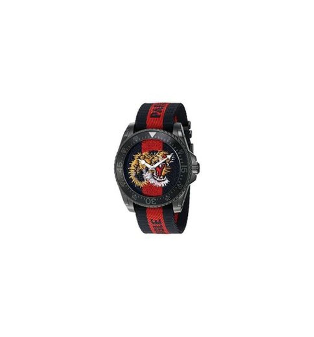Social Gucci Reloj Análogo clásico para Hombre de Cuarzo con Correa en Nailon