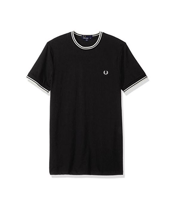 Social Fred Perry M5510-CONTRAST Panel T-SHIRT-100-M Camiseta de Manga Larga, Blanco