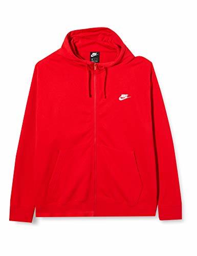 Fitness Nike Club Hoodie Ft Sudadera con Capucha y Cremallera Completa, Hombre, Rojo