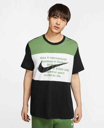 Social NIKE MEN'S T-SHIRT SPORTSWEAR SWOOSH BLACK HOMEM