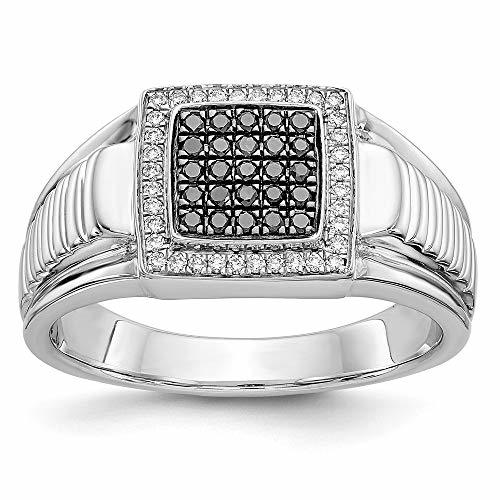 Producto 14K White Gold Black and White Diamond Men's Ring