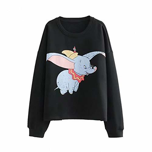 Producto WGYSQCAO   Sudaderas con Capucha Mujer Harajuku Estampado De Algodón De Dibujos Animados Dumbo High