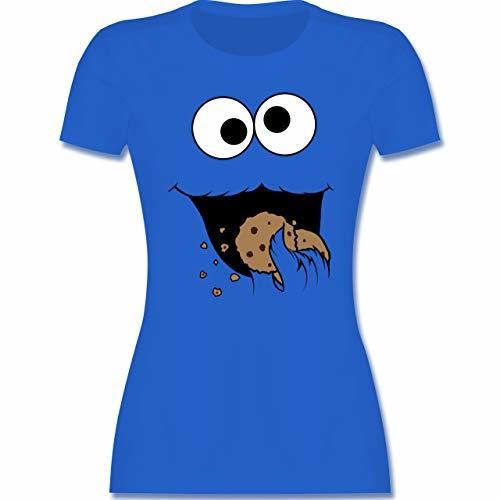 Shirtracer Cookie Monster Monstruo Galletas Camiseta Mujeres Azul Real