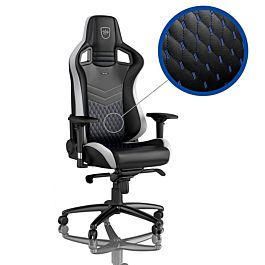 Cadeira noblechairs EPIC PU Leather Preta / Branca / Azul Edição ...