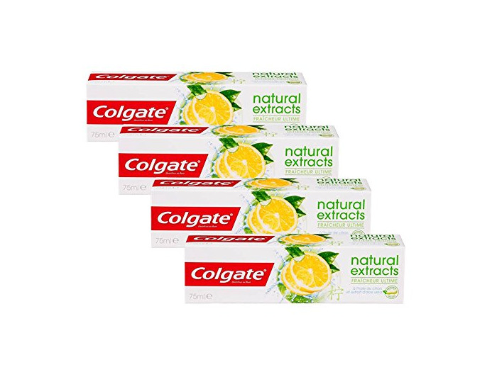 Beauty Colgate Naturals Extracts Limón Dentífrico - 4 Recipientes de 75 ml -