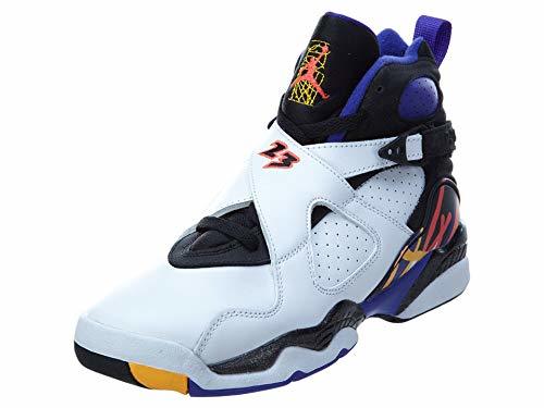 Social Nike Air Jordan 8 Retro BG, Zapatillas de Deporte para Niños, Blanco/Negro/Azul