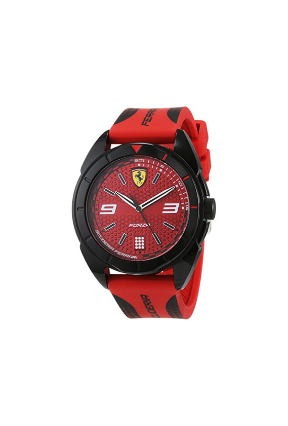 Fashion Scuderia Ferrari Reloj Analógico para Hombre de Cuarzo con Correa en Silicona