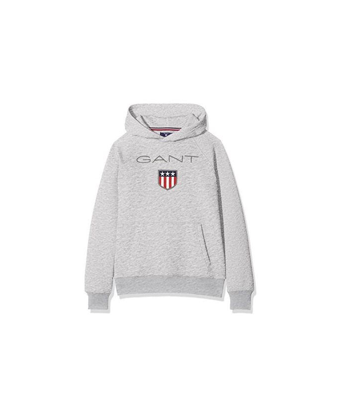 Social GANT D1. Shield Logo Sweat Hoodie Capucha, Gris