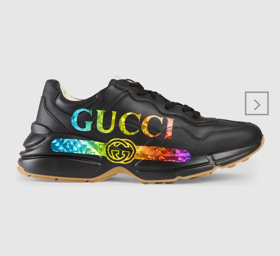 Social Men's Rhyton leather sneaker with Gucci logo