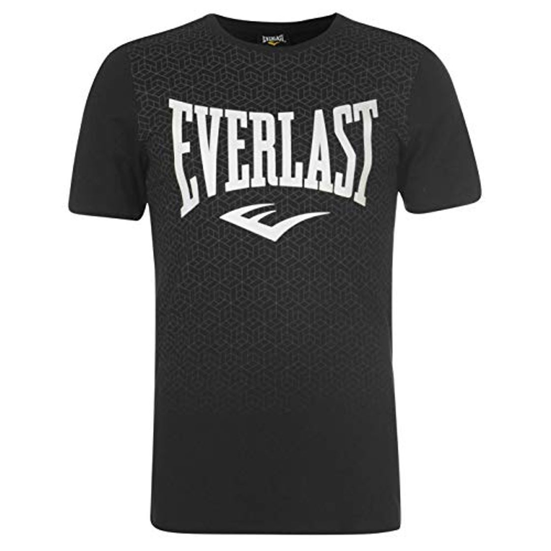 Moda Everlast - Camiseta de cuello redondo para hombre, con estampado geométrico Negro