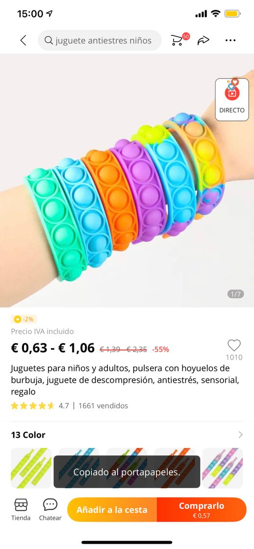 Moda Pulsera antiestress 