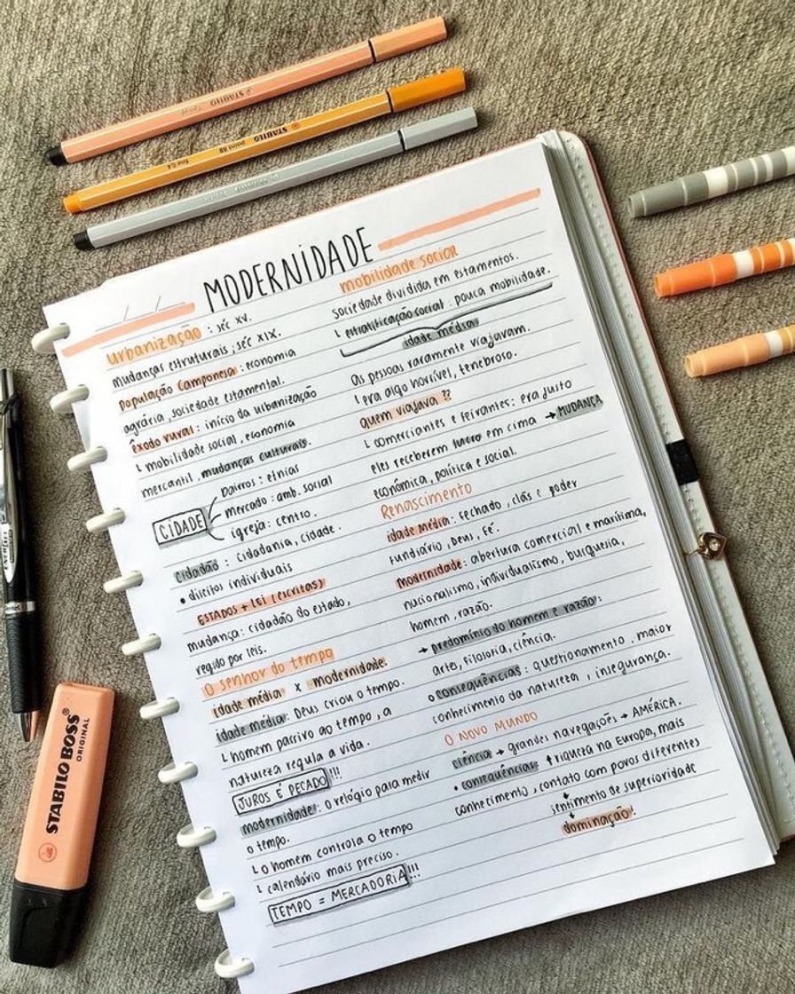 Moda Organização do caderno 🖊