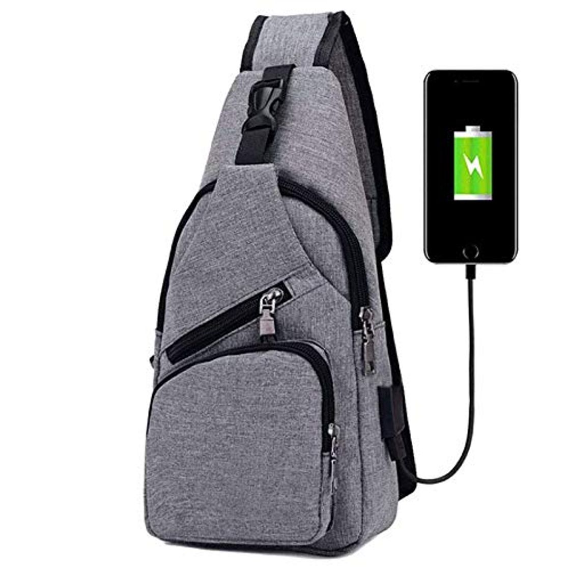 Product flintronic Sling Bag, Bolsa de Pecho con Puerto de Carga USB, Puerto