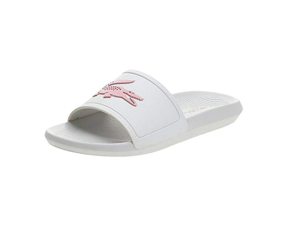 Moda Lacoste Croco Slide 119 3 CFA, Sandalias de Punta Descubierta Mujer, White