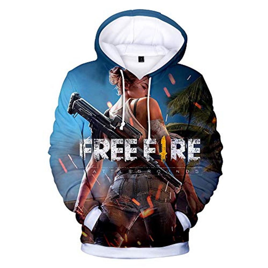 Fashion LDDYC Free Fire Sudaderas con capucha con impresión digital 3D, sudadera de