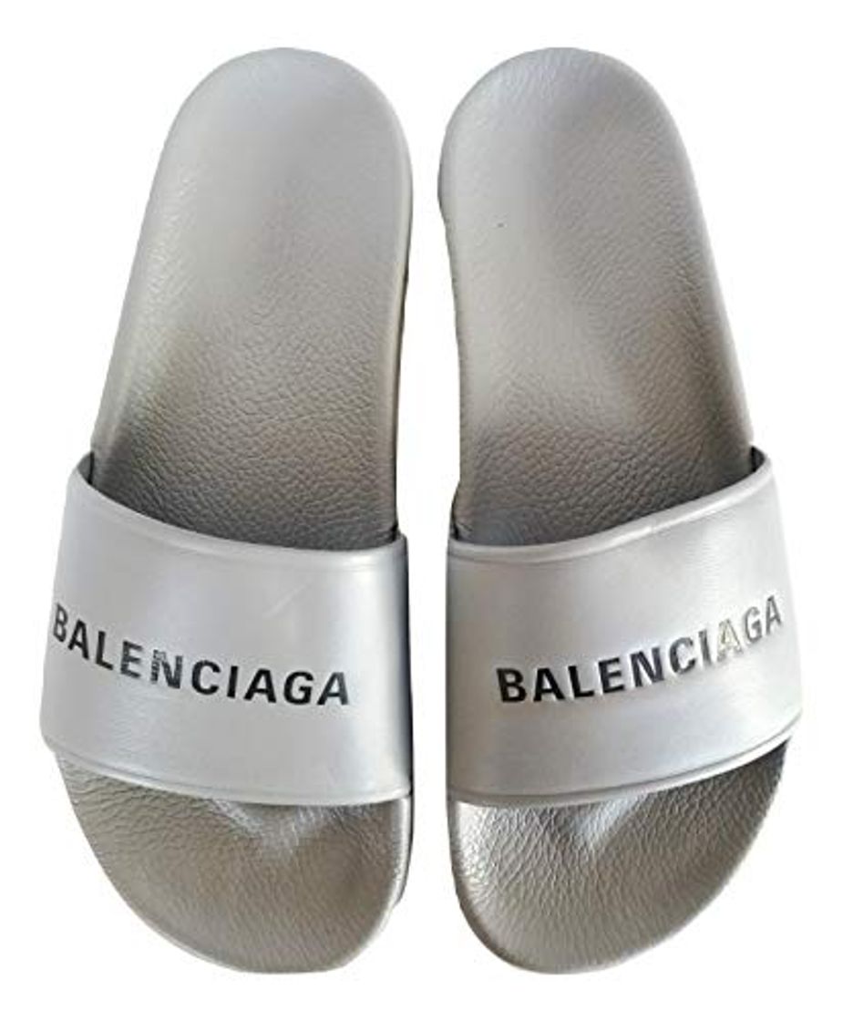 Fashion Balenciaga Chanclas de piel y goma para hombre, 506347WAL001417, gris Gris Size