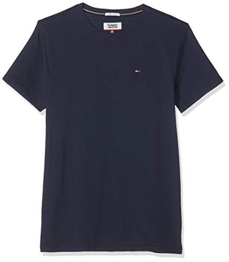 Tommy Hilfiger Regular C Camiseta con Cuello Redondo, Azul