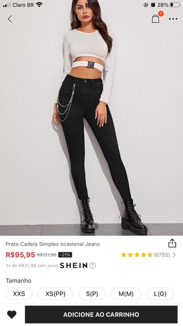 Fashion calca skinny preta