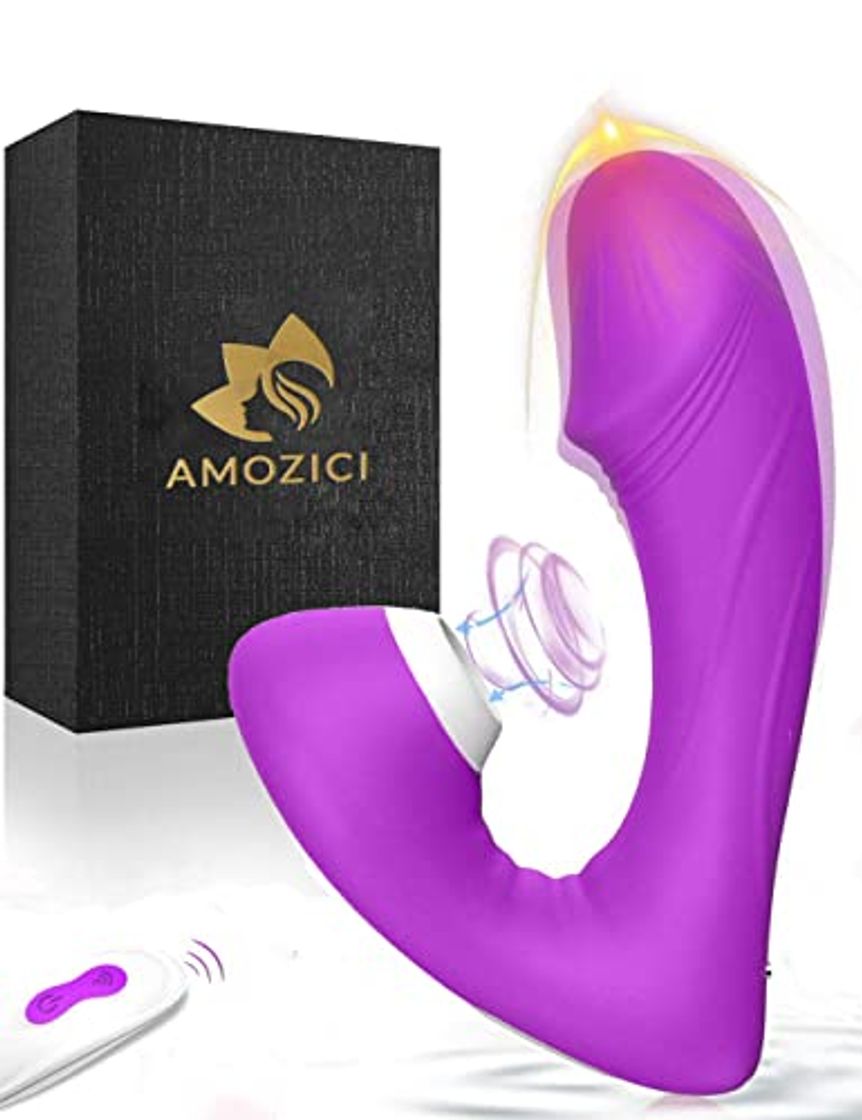 Social Silicona Masajeador Portátil,9 Modos de Vibración y Succión con Motores Duales,Control Remoto,100%