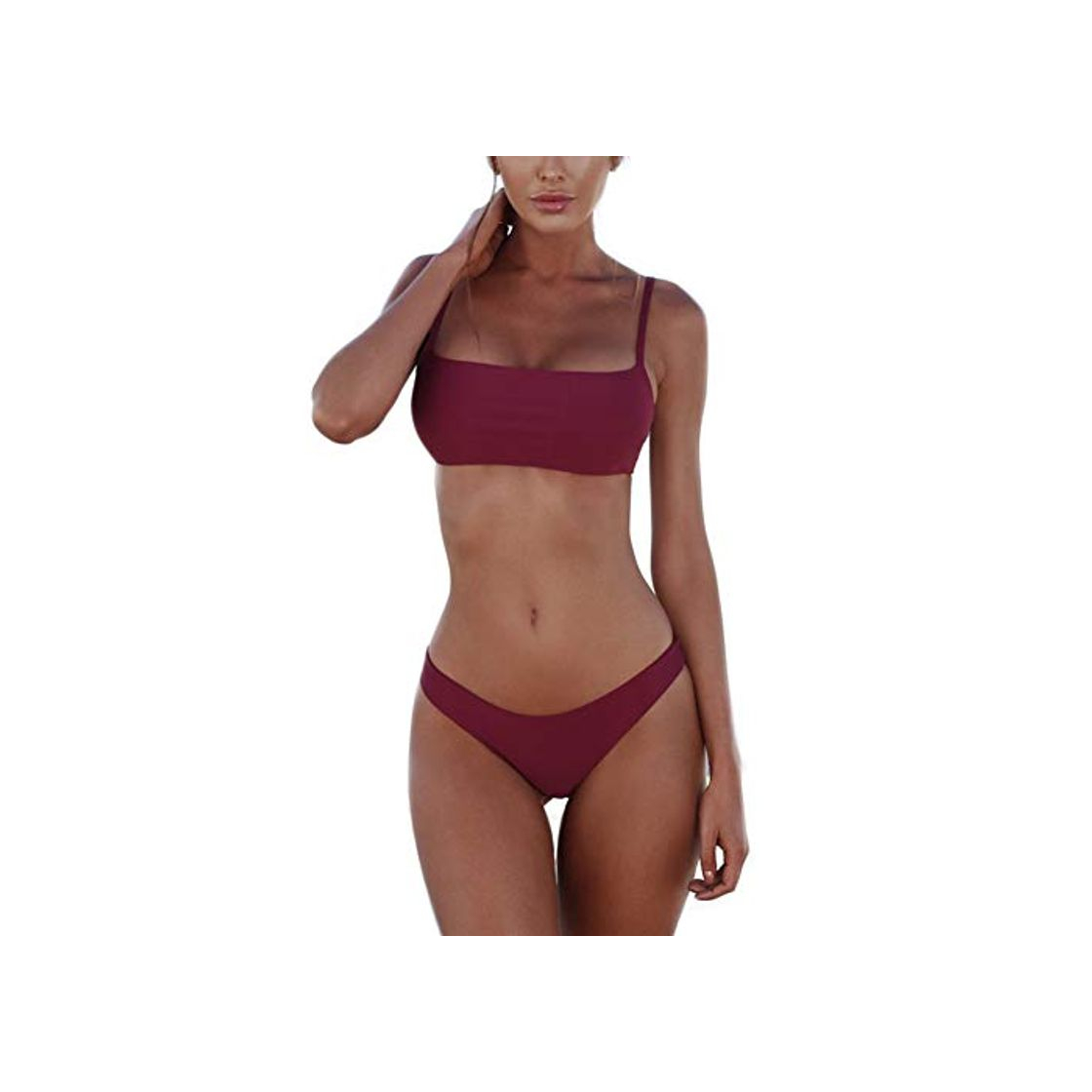 Fashion meioro Conjuntos de Bikinis para Mujer Push Up Bikini Traje de baño de Tanga de Cintura Baja Trajes de baño Adecuado Viajes Playa La Natacion