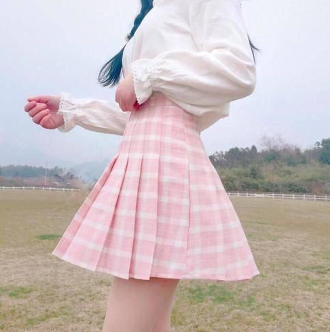 Plaid Pleated Skirt 🎀🌸