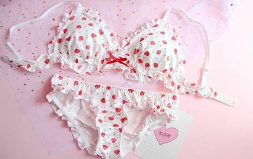 Strawberry Ruffle Bra Panties