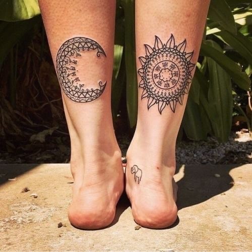 Fashion Tatto Sol e Lua