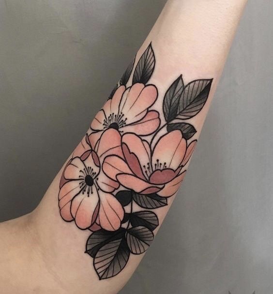Social Tatto Flores Old School