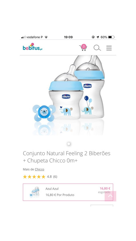 Producto Conjunto Biberão Natural Feeling 2 uds