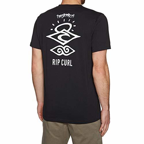 Place RIP CURL Mens Search Logo Short Sleeve UV T-Shirt Black WLE9CM Size